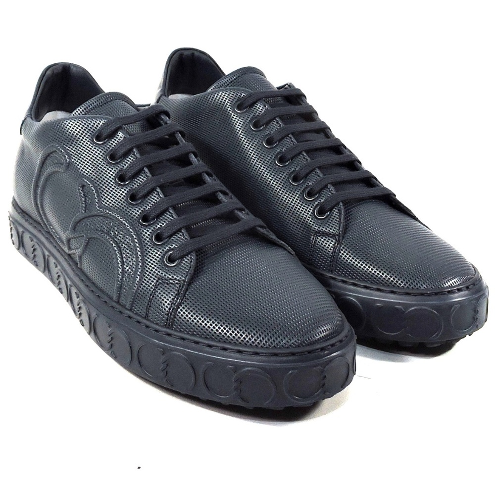 CASADEI 🇮🇹 MEN'S BLUE LEATHER COMFORT FASHION SNEAKERS